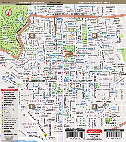 StreetSmart® Oaxaca Map by VanDam -- Laminated State, Region and City Map to Oaxaca, Mexico with all attractions, sights, museums, mezcalerias, hotels, ... 2023 Edition (English and Spanish Edition)