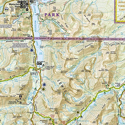 Glacier and Waterton Lakes National Parks Map (National Geographic Trails Illustrated Map, 215)