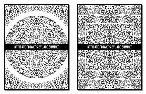 Intricate Flowers: An Adult Coloring Book with 50 Detailed Flower Designs for Relaxation and Stress Relief