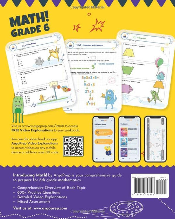 Introducing MATH! Grade 6 by ArgoPrep: 600+ Practice Questions + Comprehensive Overview of Each Topic + Detailed Video Explanations Included | 6th ... (Introducing MATH! Series by ArgoPrep)