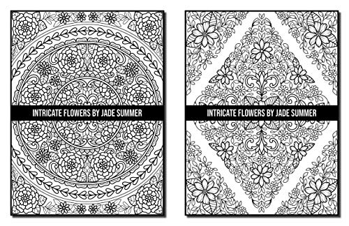 Intricate Flowers: An Adult Coloring Book with 50 Detailed Flower Designs for Relaxation and Stress Relief