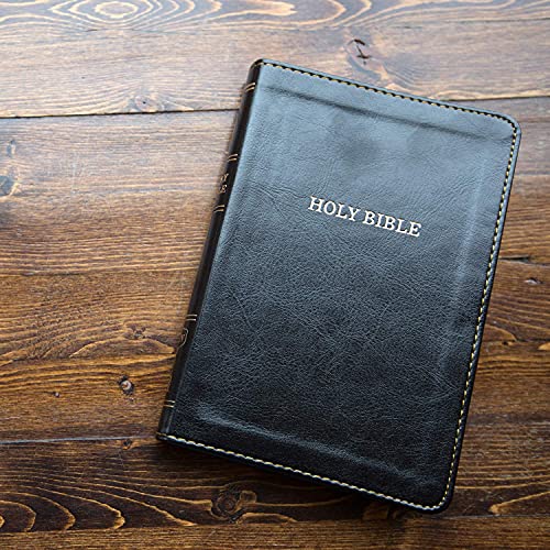 KJV, Thinline Bible, Large Print, Leathersoft, Black, Thumb Indexed, Red Letter, Comfort Print: Holy Bible, King James Version