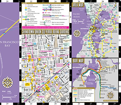 Streetwise San Francisco Map - Laminated City Center Street Map of San Francisco, California - Folding pocket size travel map with BART map, MUNI lines, bus routes