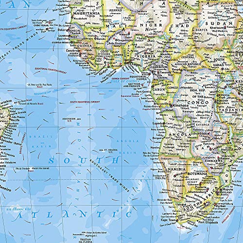 National Geographic World Wall Map - Classic - Laminated (Enlarged: 69.25 x 48 in) (National Geographic Reference Map)