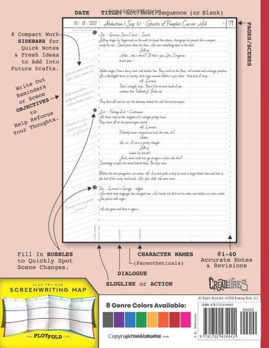 Blank Screenwriting Notebook: Write Your Own Movies - 200 Pages of Pre-Formatted Script Templates - 8.5" x 11" Journal for Ideas + Notes in Sidebars for Writers of TV Shows & Films (Vomit Draft)