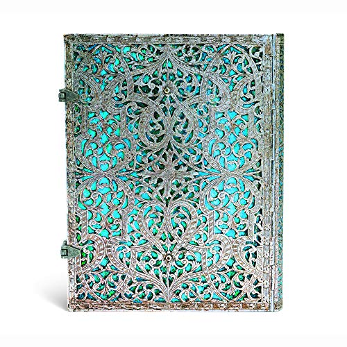 Paperblanks | Maya Blue | Silver Filigree Collection | Hardcover | Ultra | Lined | Clasp Closure | 240 Pg | 120 GSM