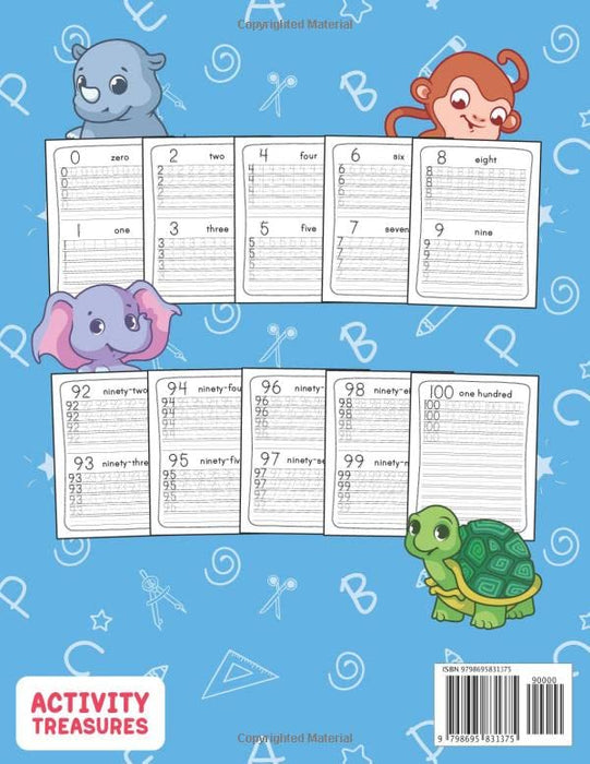 Tracing Numbers 1-100 For Kindergarten: Number Practice Workbook To Learn The Numbers From 0 To 100 For Preschoolers & Kindergarten Kids Ages 3-5! (Tracing and Handwriting Workbooks for Children)