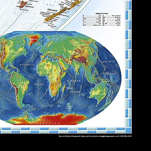 National Geographic World Wall Map - Decorator (46 x 30.5 in) (National Geographic Reference Map)