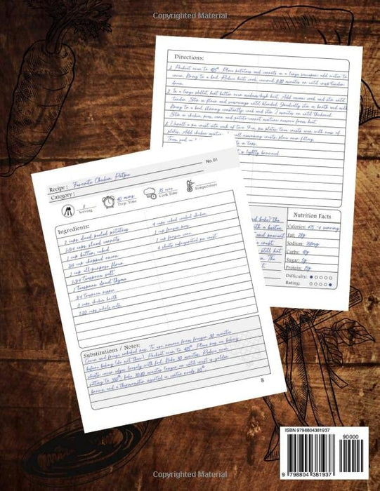 Recipes: Blank Recipe Book to Create Your Own Delicious Recipes | Do-It-Yourself Cookbook | Empty Cookbook to Write in Your 120 Favorite Recipes