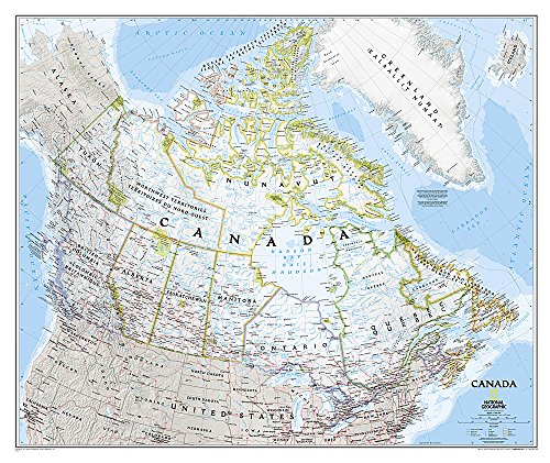 National Geographic: Canada Classic Wall Map (38 x 32 inches) (National Geographic Reference Map)