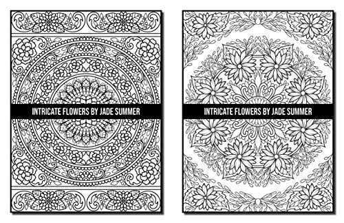 Intricate Flowers: An Adult Coloring Book with 50 Detailed Flower Designs for Relaxation and Stress Relief