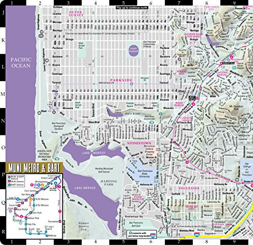 Streetwise San Francisco Map - Laminated City Center Street Map of San Francisco, California - Folding pocket size travel map with BART map, MUNI lines, bus routes