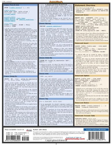 Sql Guide (Quick Study: SQL)