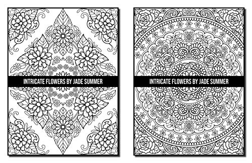 Intricate Flowers: An Adult Coloring Book with 50 Detailed Flower Designs for Relaxation and Stress Relief