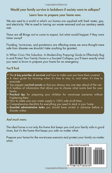 When Crisis Hits Suburbia: A Modern-Day Prepping Guide to Effectively Bug in and Protect Your Family Home in a Societal Collapse (Suburban Prepping for the Modern Family to Prepare for Any Crisis)