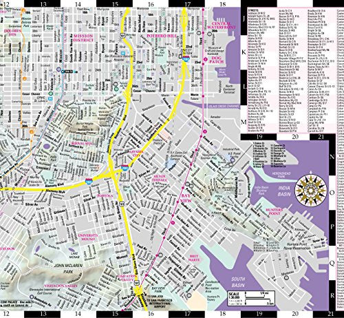 Streetwise San Francisco Map - Laminated City Center Street Map of San Francisco, California - Folding pocket size travel map with BART map, MUNI lines, bus routes