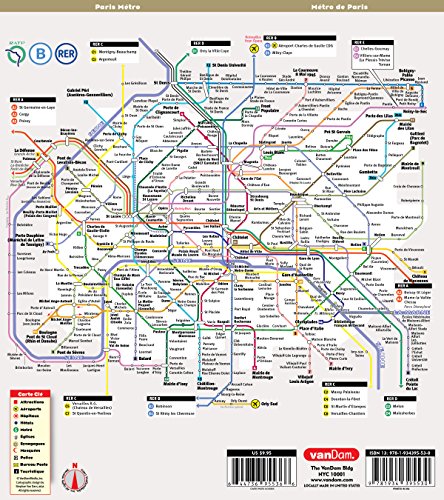 StreetSmart® Paris Map by VanDam - City Street Map of Paris, France - Laminated folding pocket size city travel and Metro map with all attractions, sights and hotels (2023 English and French Edition)