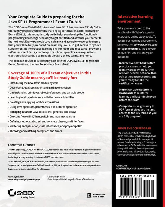 OCP Oracle Certified Professional Java SE 11 Programmer I Study Guide: Exam 1Z0-815